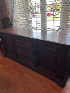 Dining table 10 piece vintage set- solid wood - Photo 6