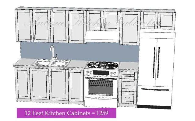 KITCHEN CABINETS MDF PRE-ASSEMBLED 12 Feet $1259