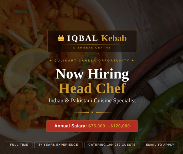 Hiring: Head Chef