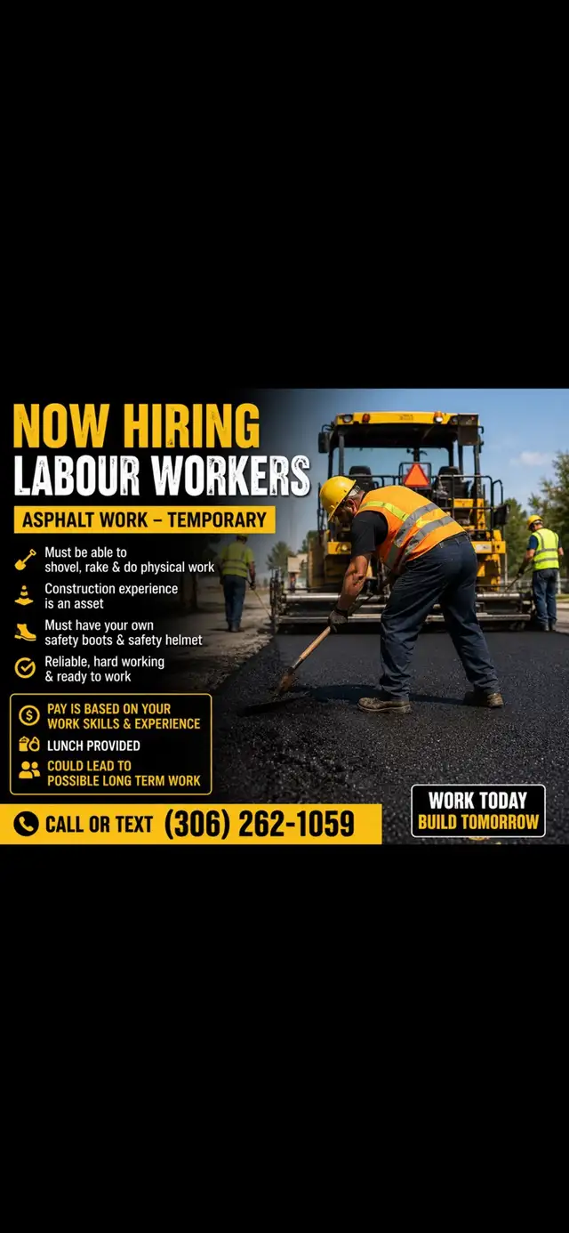 NOW HIRING – TEMPORARY LABOUR WORKERS