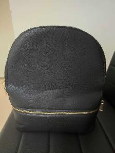 Black Faux Leather Backpack