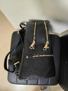 Black Faux Leather Backpack - Photo 3