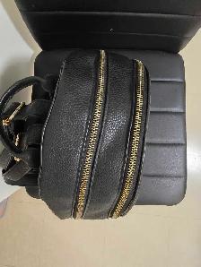 Black Faux Leather Backpack - Photo 4