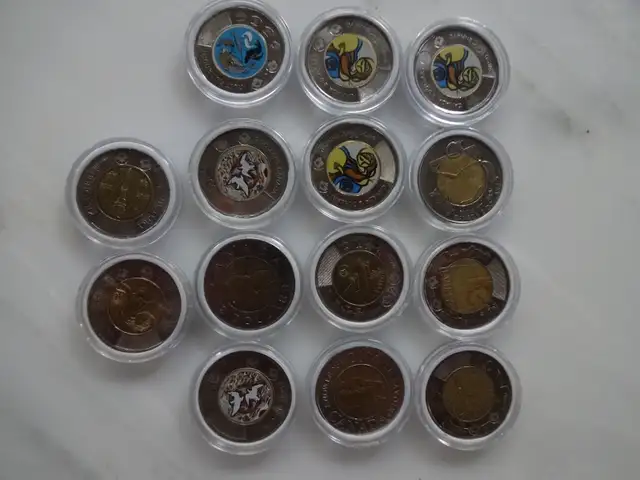 Canada $2 coins color and non color for sale or trade for others