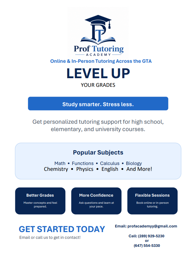 'Prof Tutoring Academy' Taking Students!