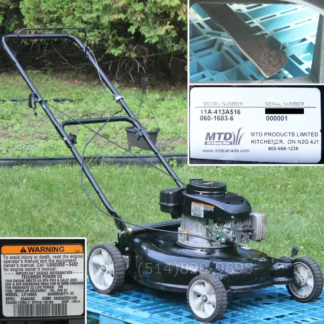 Tondeuse à gazon MTD 21' Tecumseh 148cc 3.5hp gas lawn mower