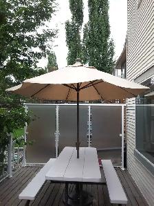 picnic table Umbrella with base - Photo 2