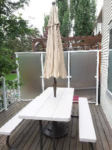 picnic table Umbrella with base - Photo 6