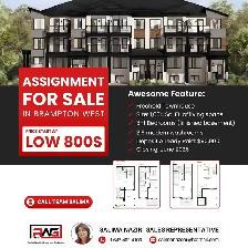 ASSIGNMENT SALE IN BRAMPTON TOWN HOUSE FREEHOLD