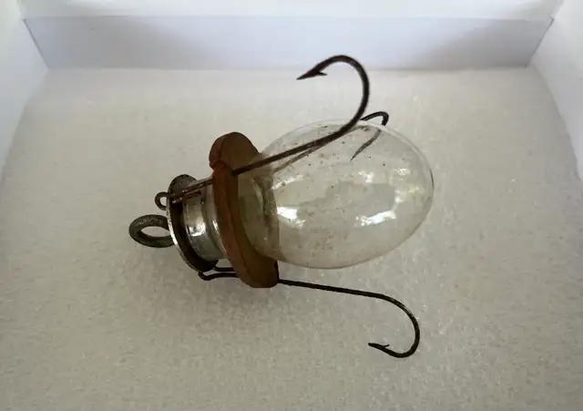 Vintage Glass Bait Tube. Transparent Tackle Co.