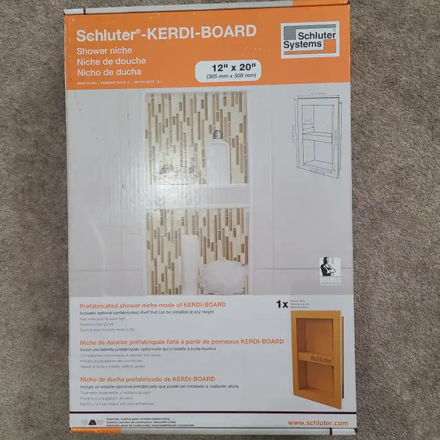 Schluter Kerdi Board 12'×20' Shower Nicha