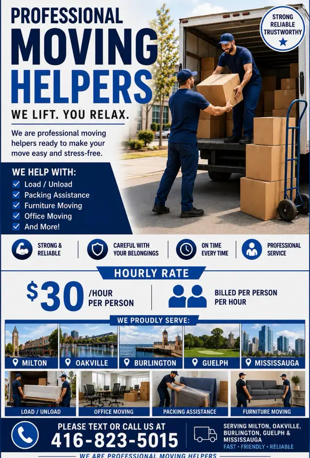LIMITED-TIME MOVING SPECIAL Professional Moving Helpers – Only $