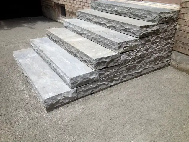Grey Natural Stone Steps and Curbs
