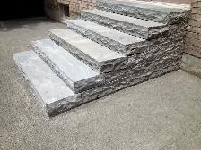Grey Natural Stone Steps and Curbs