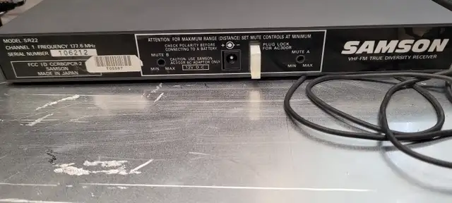 Microphone Lapel Samson SR22 & ST2 Transmitter & Power Supply