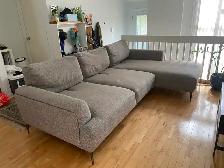 Très grand sectionnel gris avec dossiers ajustables - Photo 6