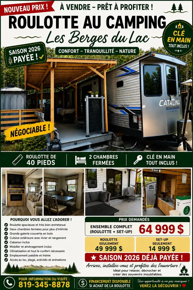 set up camping et/ou roulotte de parc