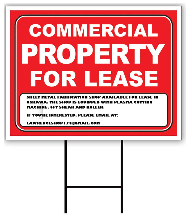 Sheet Metal Fabrication Shop For Lease