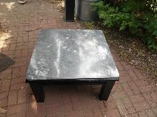 3x3 foot marble slab 3/4' thick on a games/craft/prep table