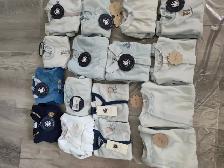 Baby bodysuits from Petit Bateau & Patchouli for ages 1, 3 & 6 m