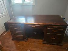 Solid Oak Custom Executive Desk – Handcrafted by Pine By Munro –