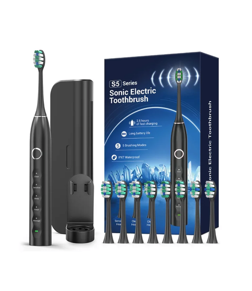 S5 Sonic Electric Toothbrush for Adults with 8 Brush Heads, IPX7