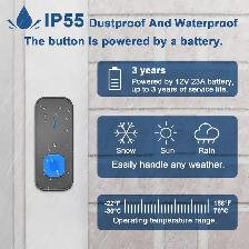 Wireless Doorbell with 1 Receiver 2 Buttons,IP55 Waterproof Bell - Photo 4