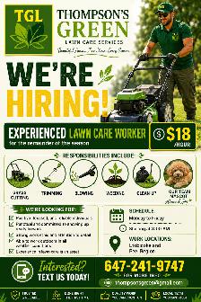 Lawn Care Helper Needed