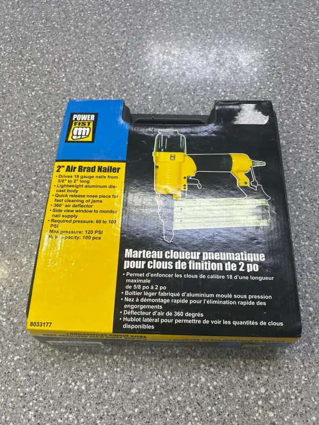 Powerfist 2" Air Brad Nailer New