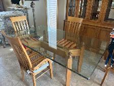 Solid wood dining table