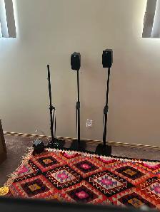 TV screen,  CD player,  amplifier, and speak