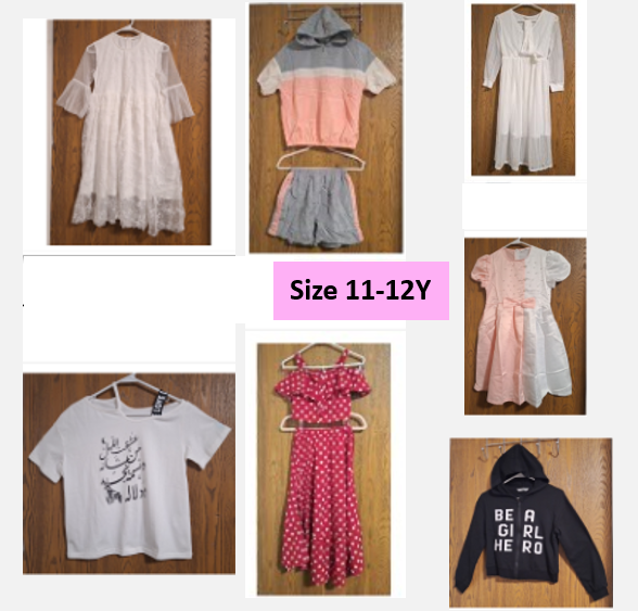 Lot of 9 Pieces of Girl's Outfits (Size 11-12). Brand new.