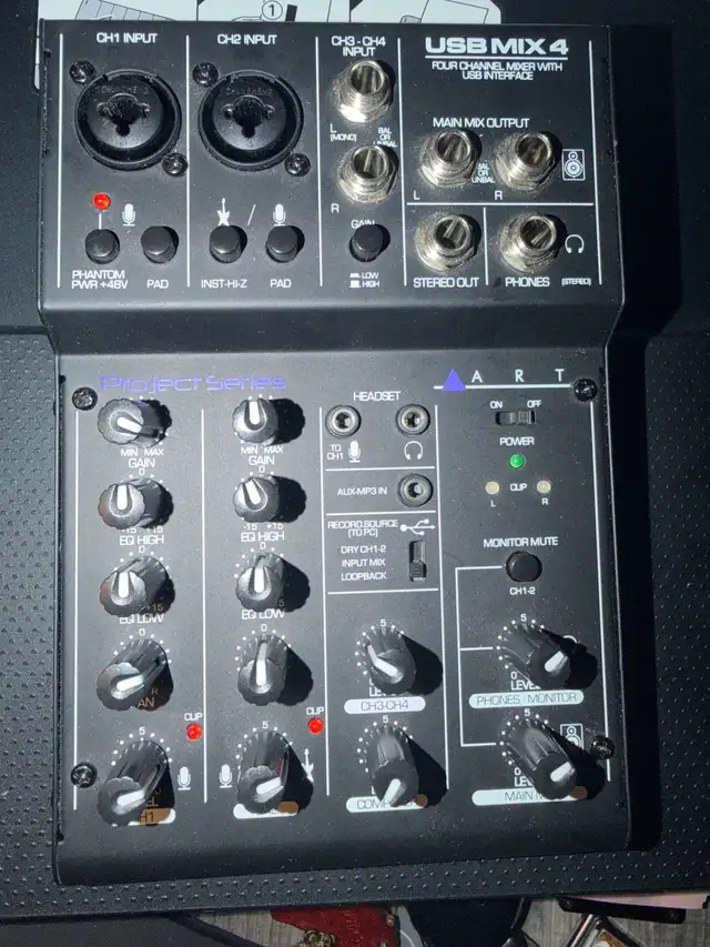 Art pro usb mix 4 audio mixer