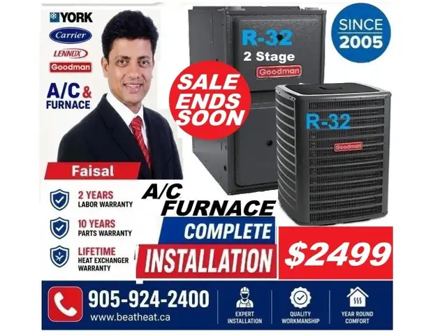 air conditioner & furnace installation with warranty from $2499