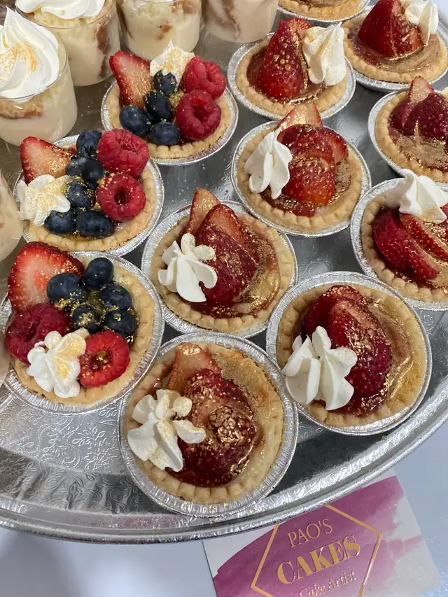 Mini Desserts for any occasion, fruit tarts, cheesecakes