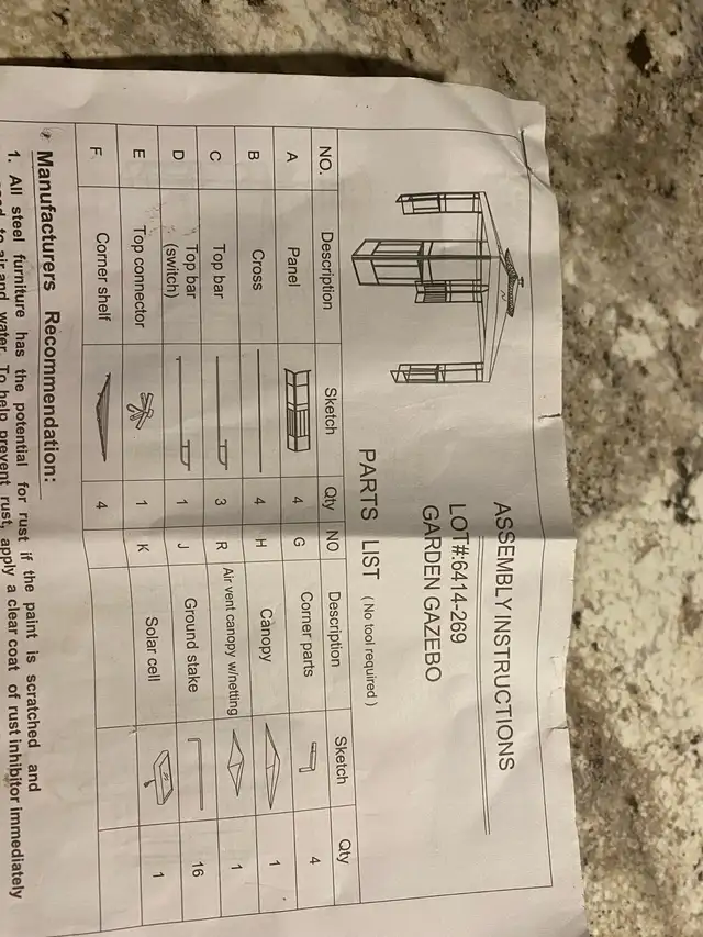 gazebo 10/10 2teir solar lights netting still in box