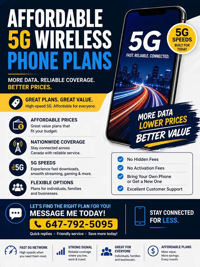 Wireless Phone Plans – Affordable Rates & 5G Coverage
