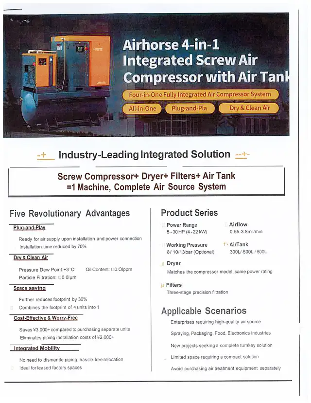 AIRHORSE SCREW AIRCOMPRESSORS FOR SALE