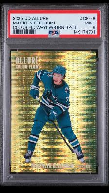 2025 UD Allure Macklin Celebrini Color Flow-Yellow Green Spectru