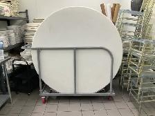 15 x 60" Round Banquet Tables w/rolling storage cart