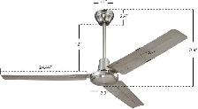 Westinghouse Lighting Industrial 56-Inch Ceiling Fan, Brushed Ni - Photo 2