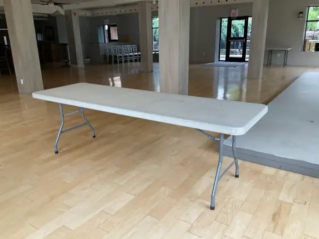 13 x 95" Long Banquet Folding Tables with rolling storage cart