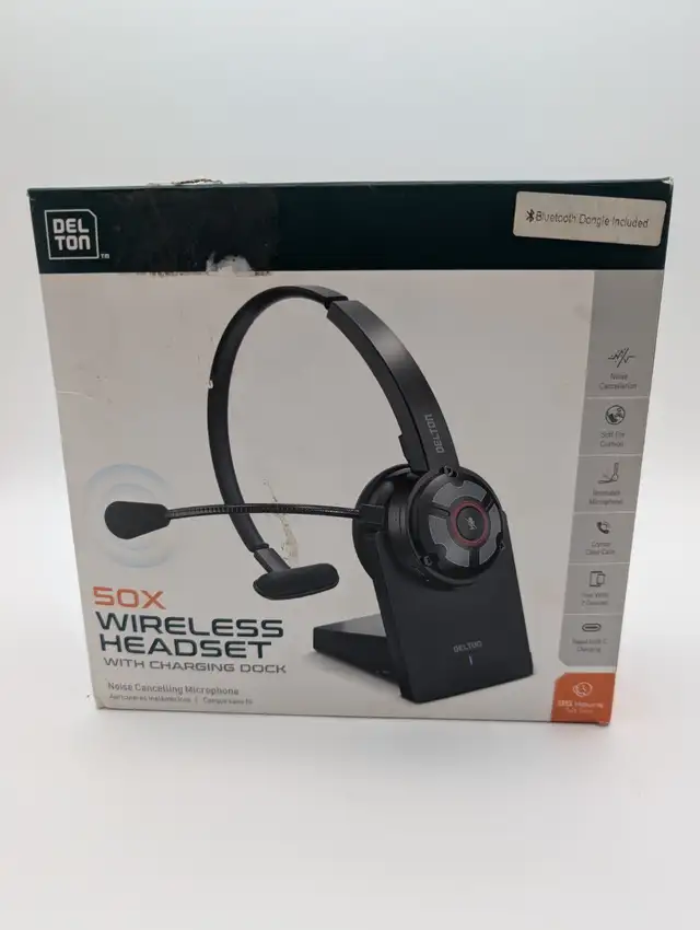 (B5384) Delton 50x wireless headphones like new in box