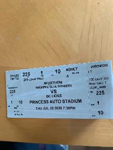 Blue Bomber ticket