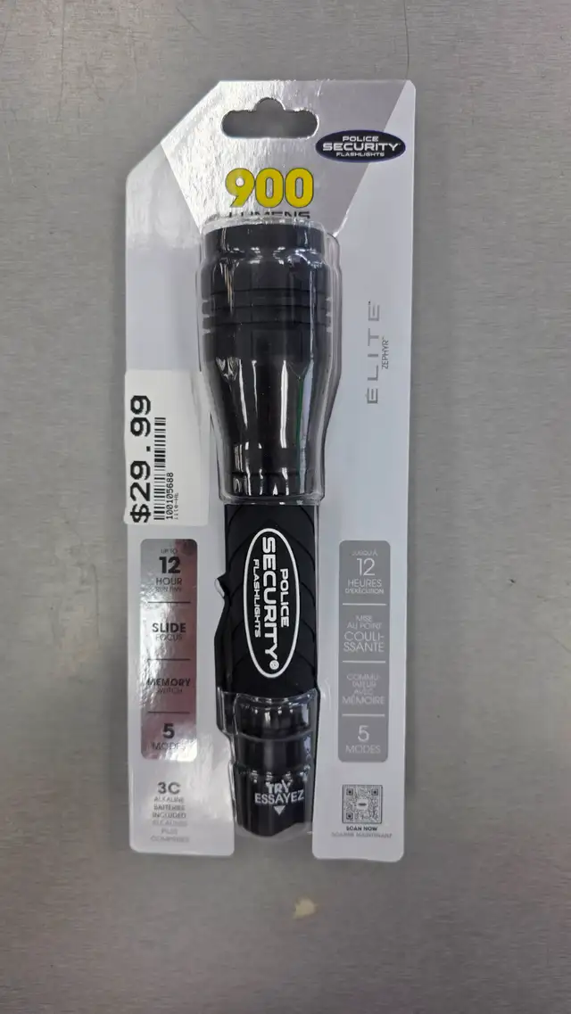 Police Security 900 Lumen Zephyr 3c Flashlight - BRAND NEW