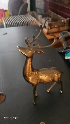 Cerf/Chevreuil en brass/laiton vintage - Photo 3