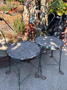 Vintage Pair of Metal Patio Chairs
