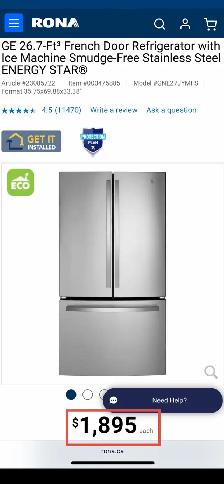 NEW 36" GE Fridge (Internal Ice & Water Dispenser) 27 Cu.Ft - Photo 10