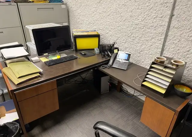 Desk with run off