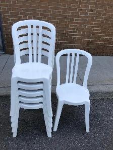 White Outdoor Bistro Chairs